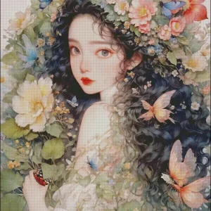 Printed On Canvas Cross Stitch DIY Set Chinese Pattern Kit Home Needlework Embroidery 177 Colors