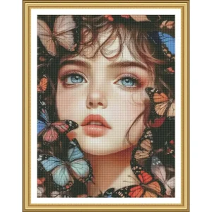 Girl 11CT 14CT 16CT Printed On Canvas Cross Stitch DIY Set Chinese Pattern Kit Home Needlework Embroidery 106 Colors